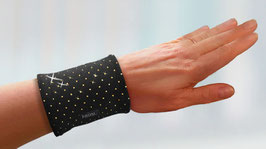 schicke Armbandtasche 9.5 schwarz mit goldenen Punkten