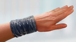Armbandtasche 9.5 schwarz Glitzer silber
