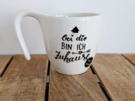 Handbemalte Tasse „Bei dir bin ich zuhause“ – Geschenk für Herzensmenschen