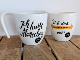 Bundle: Ich hasse Menschen + Fick dich soooo viel – handbemalt, provokant, für Fortgeschrittene