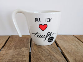 Handbemalte Tasse „Du. Ich. ❤️ Läuft.“ – Statement-Tasse fürs Herz