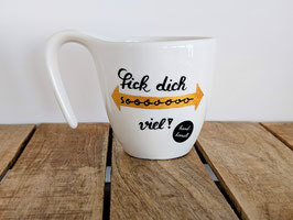 Handbemalte Tasse „Fick dich soooo viel“ – keine Liebe. Keine Geduld. Nur Ansage.