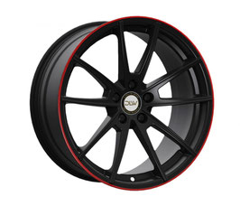 DELUXE WHEELS MANAY SCHWARZ MATT AKZENTRING ROT LACKIERT | 19 - 20 ZOLL | AB 480,00 EURO PRO STÜCK