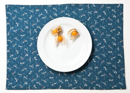 REIKO - Place mat Asanoha blue / Tonbo petrol