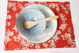 REIKO Place mat Yozakura red / Asanoha blue