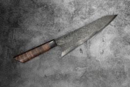 K-Tip Gyuto 90 Lagen Damast in Form geschmiedet (Walnuss)