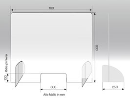 Schutzwand aus Plexiglas® Stecksystem L