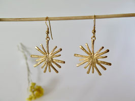 Boucles d'oreilles ETOILES en argent 925, doré à l'or fin 24 carats
