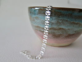 Bracelet chaine géométrique ajourée argent