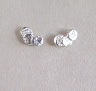 Boucles d'oreilles martelées, Séléné,  argent