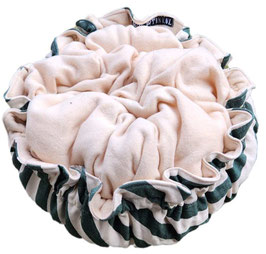 Mini knuffelmandje groen-wit canvas