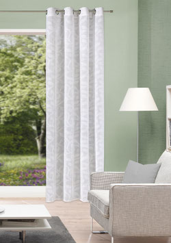 Ösenschal Leinenoptik Scherli halbtransparent weiß "PIXEL" 245 x 140 cm