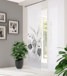 Schiebevorhang halbtransparent "ABANIO" grau Bambusoptik Digitaldruck 245 x 60 cm