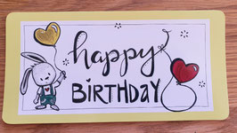 Postkarte "Zum Geburtstsag Hase mit Ballon"
