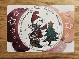 Postkarte A5 "Weihnachtskugel rot"