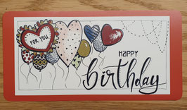 Postkarte "Happy Birthday mit Ballon"