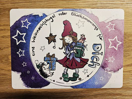 Postkarte A5 "Weihnachtskugel lila"