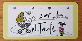 Postkarte "zur heiligen Taufe gelb"