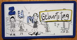 Postkarte "Zum Geburtstag 1 blau"