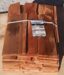 Rot-Zederschindeln Handsplit/Resawn 45cm , Qualität 1 Blue Label, stumpf