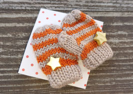 Handschuhe beige-orange