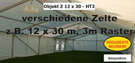 Stabiles Festzelt 12 x 30 m ohne Schneelast - 3m BA - Reduzierte Neuware - HT
