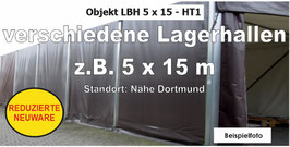 Leichtbauhalle 5 x 15 m - Reduzierte Neuware - HT