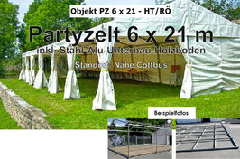 Partyzelt 6 x 21 m inkl. Stahl-Alu-Unterbau-Holzboden