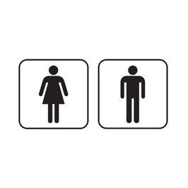Aufkleber - WC Damen Herren  (2 Stück)