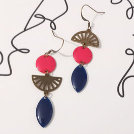 Boucles d'Oreilles Asymétriques ROSIE BLUE TWINS