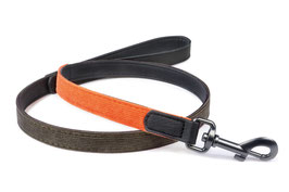 51DegreesNorth, Hundeleine „Milano“ Cord, orange / khaki