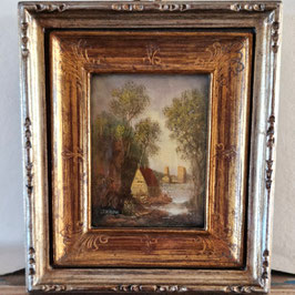 Miniatura , paesaggio lacustre.