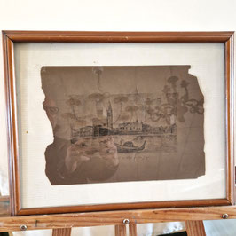 Stampa antica, Venezia molo di San Giorgio.