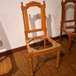 Sedia Luigi XVI, intagliata grezza, 5 pz.