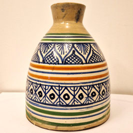 Base lampada in ceramica decorata, danneggiata