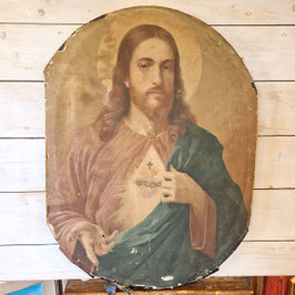 Stampa antica su tela, Gesù Sacro Cuore