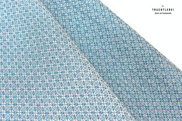 Baumwolljacquard Hochgern Aqua-Weiß A10578