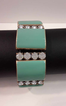 Bracelet vintage années 1970 signé J.Crew – turquoise & strass