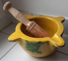 Mortier à aïoli catalan ancien avec pilon bois