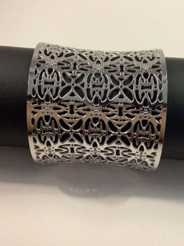 Bracelet fantaisie argenté – motif ciselé