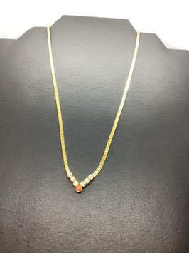 Collier Ras du Cou en Plaqué Or avec Pierres Précieuses