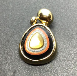 Pendentif vintage en plaqué or signé Pierre Lang – pierre minérale