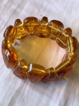 Bracelet vintage en ambre cognac – modèle rare