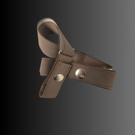 Ceinture sans boucle  "Camargue" élastine lisse en brun clair