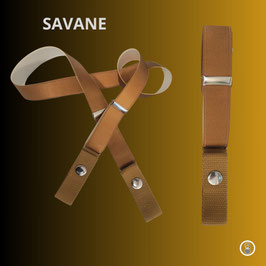 Ceinture sans boucle "SAVANE" couleur ocre et brun clair.