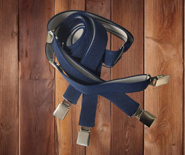 Bretelles 4 pinces 4 ajusteurs Marie Galante en bleu marine avec rayures