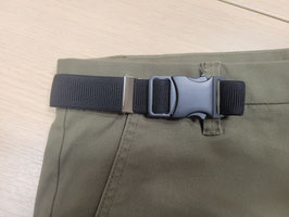 Ceinture deux boucles "Moorea" élastine striée en noir, largeur 2,5 cm