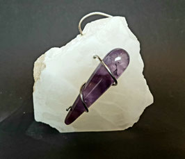 AMETHYST op albast met rvs *wijsheid*