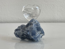 BERGKRISTAL op blauwe kwarts *energie*