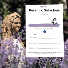 Gutschein für einen Töpferkurs